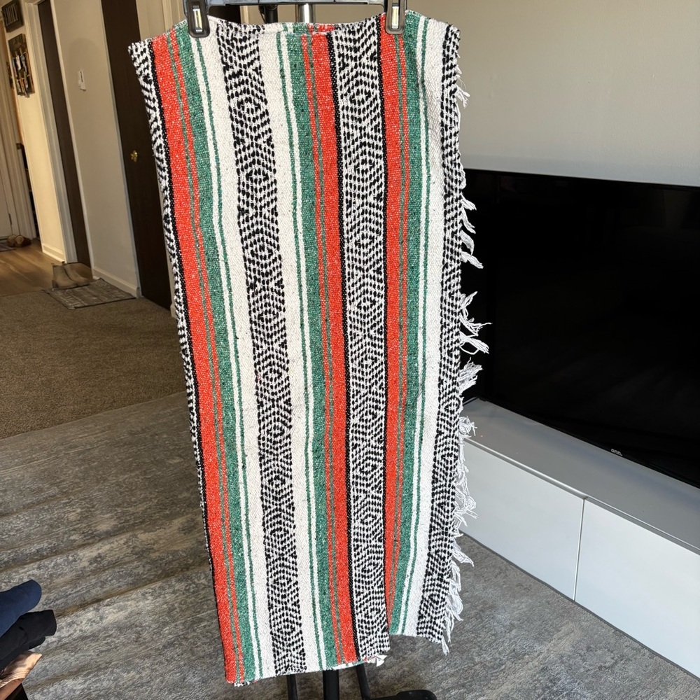 Striped Multicolor Woven Blanket